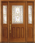 玄関ドア　メソナイト　ファイバーグラス　装飾ガラス　BT106
