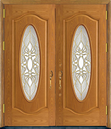 玄関ドア　メソナイト　ファイバーグラス　装飾ガラス　BT306