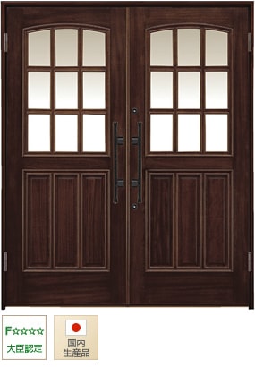 木製断熱玄関両開きドア