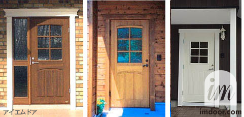 木製玄関ドア スウェーデン　北欧タイプ　ガラス入り