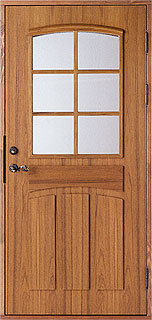 ガラス入りスウェーデン木製玄関ドア