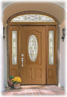 輸入玄関ドア　メソナイト　高級玄関ドア　ファイバーグラス　装飾ガラス