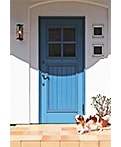 青い玄関ドア