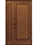 檜無垢材、木製の親子玄関ドア