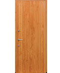 桧無垢材の玄関ドア、レッドシダー塗装の木製ドア