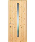 桧無垢材の玄関ドア、クリア塗装の木製ドア