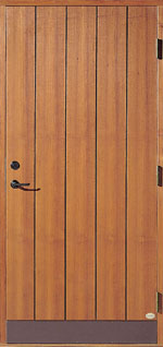 チーク　シンプル　木製玄関ドア