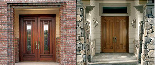 両開き木製玄関ドア