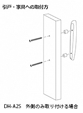 ドアハンドル（外側のみに取付ける方法）