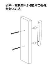 ドアハンドル（外側のみに取付ける方法）