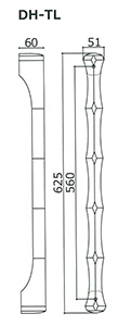 竹モチーフ木製ドアハンドルDH-TMの図面