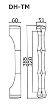 竹モチーフ木製ドアハンドルDH-TMの図面