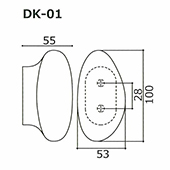 木製ドアノブの寸法図