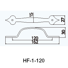 アンティーク調引手スペード120の図面