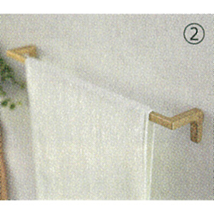 真鍮鋳物のタオルバー、タオル掛けの使用例