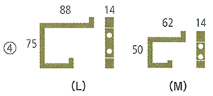 真鍮鋳物フック黒染めLとMの図面