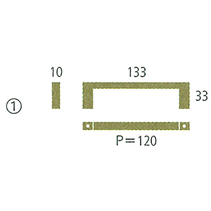 真鍮鋳物　取手ハンドル　黒染め　HB-200-BK　図面
