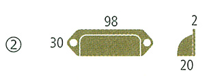 真鍮鋳物　引手　MB-201の寸法図