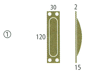 真鍮鋳物　戸引手　MB-200の図面