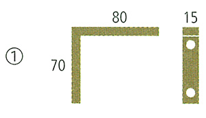 真鍮鋳物棚受け・ブラケットTB-200の図面