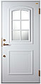 木製玄関ドア　断熱ドア　北欧　ホワイト塗装