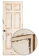 ヴィンテージ塗装のアンティーク調ドア　ピーリング（PE）はがし加工