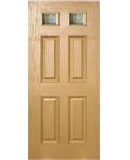 ファイバーグラス玄関ドア、小さな小窓つきの扉