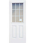 ガラス入りの玄関ドア、白いおしゃれな扉