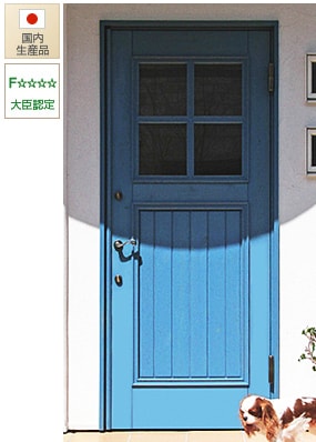 青い玄関ドア