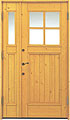 木製玄関ドア　ガラス入り