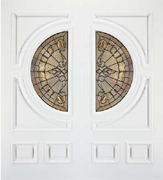 高級木製玄関ドア　IWP　半円ガラス　A250