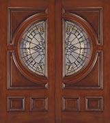 高級木製玄関ドア　IWP　半円ガラス　250