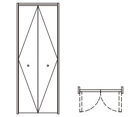 収納両開きドア、観音開きドアのイラスト