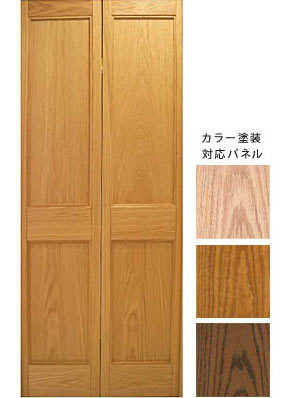 ホワイトオーク材の木製折れ戸、クローゼット扉