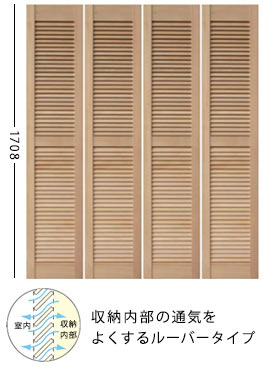 木製クローゼットドア、H17L-4