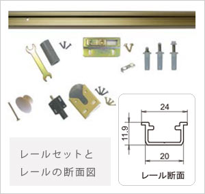 レールセットと寸法図