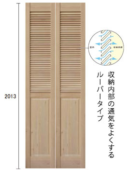 2枚折戸ドア、未加工品の木製のクローゼット用扉、H2LP