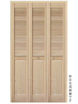 3枚折戸ドア、木製のクローゼット用扉、H3LP