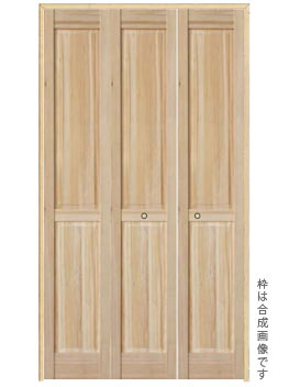 3枚折戸ドア、木製のクローゼット用扉、H2PP-3