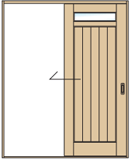 JS140、片引き戸（通常枠）のアイコン