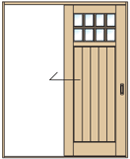 JS151、片引き戸（通常枠）のアイコン