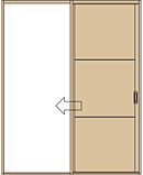 JS160、片引き戸（通常枠）のアイコン