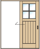 JS480、片引き戸（通常枠）のアイコン