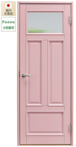 ピンク色のかわいい室内ドア、JS184