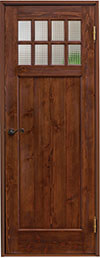 格子窓のアンティーク風木製ドア、日本製PU151