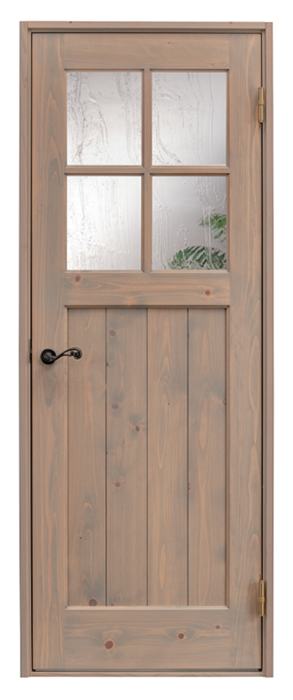 無垢の室内ドア PU480 | アンティーク風ガラス扉 | アイエムドアYUシリーズ