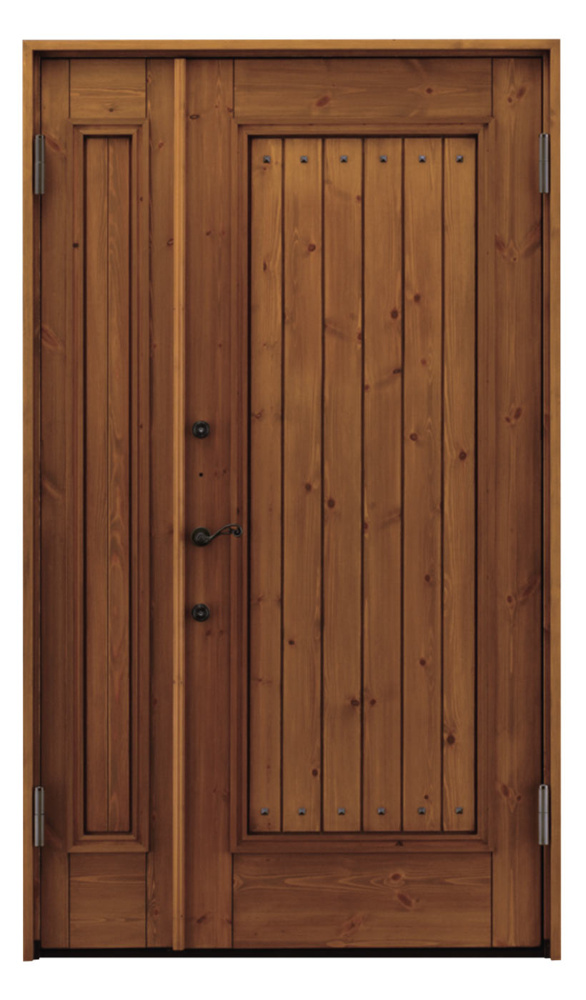 親子ドア 木製玄関扉 日本製のおしゃれな玄関ドア 桧無垢材 アイエムドア