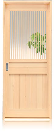 ひのき木製ドア、シンプルな日本製のドア、室内扉