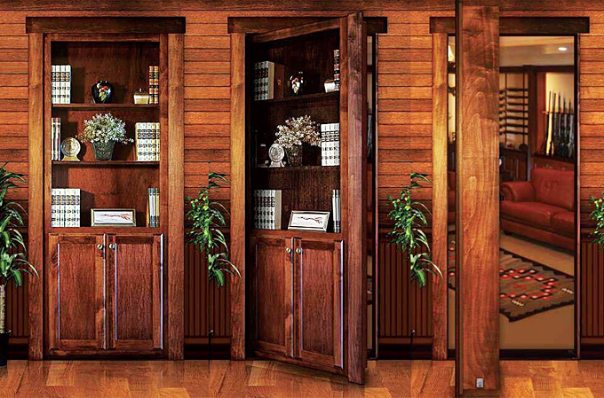 おしゃれな木製の隠しドア