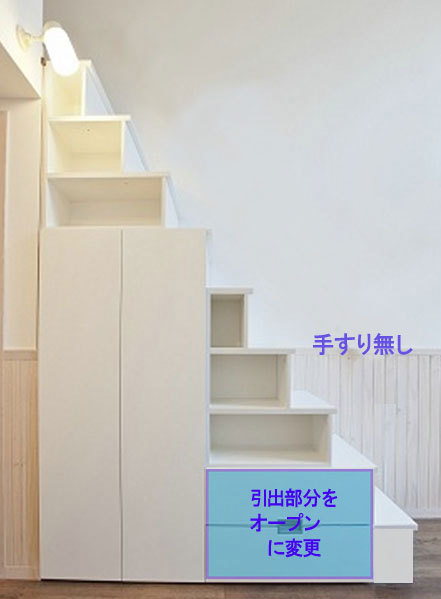 ロフト用家具階段　収納階段キット